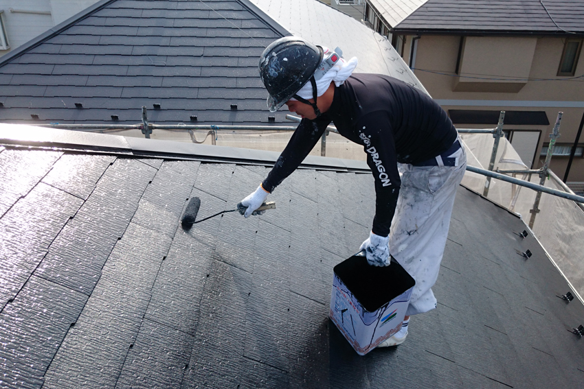 屋根の遮熱塗装と外壁のUVプロテクト・クリアー塗装、コーキング打替、ﾍﾞﾗﾝﾀﾞ防水トップ
