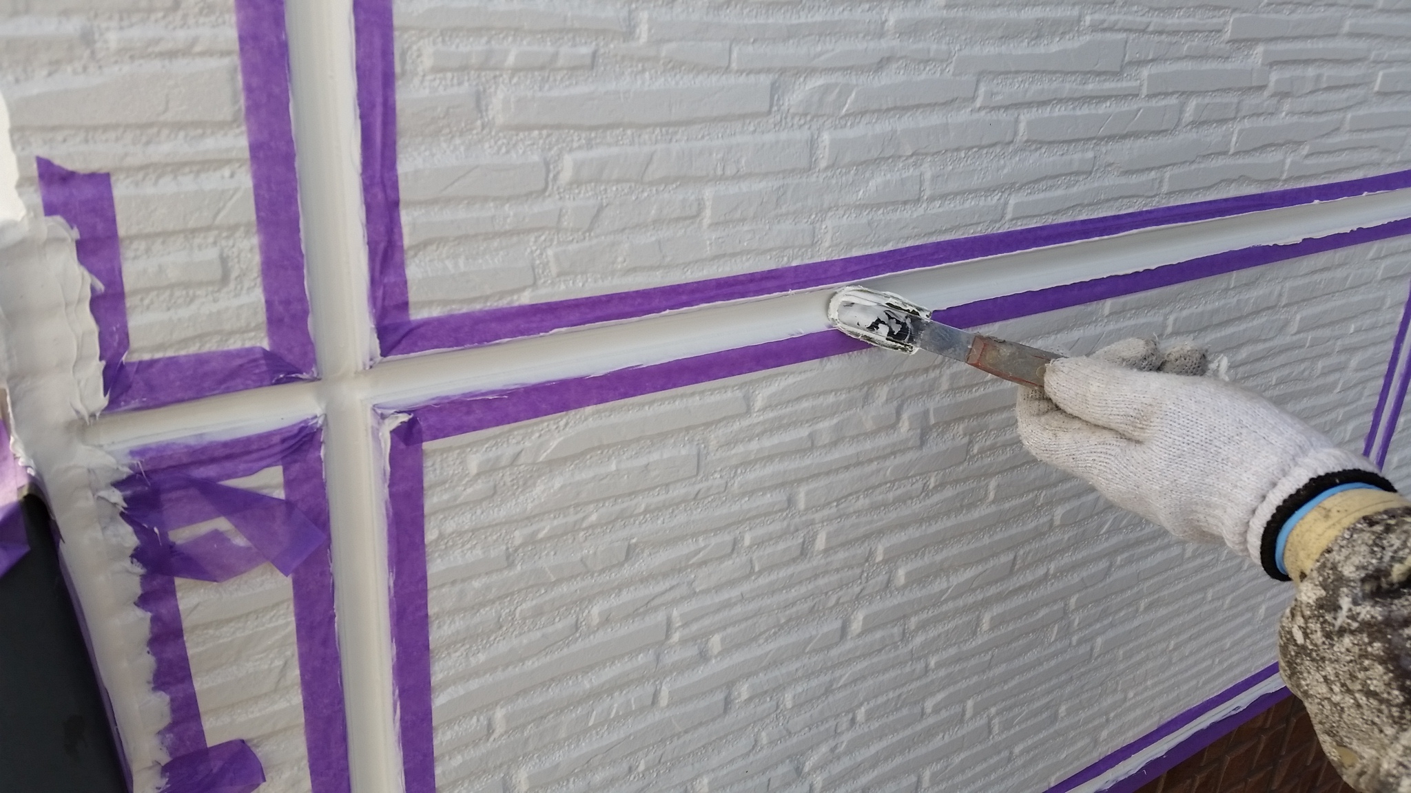 無機サイディング外壁の塗装、ウレタン塗膜防水