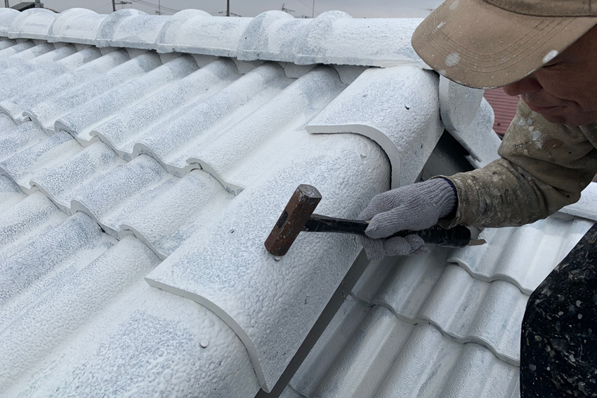 屋根遮熱塗装と外壁塗装、コーキング打替