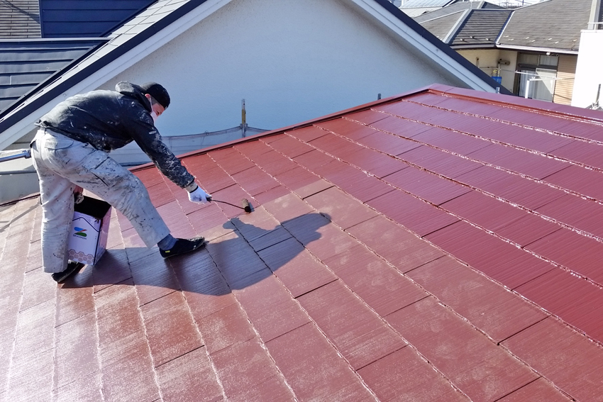 屋根の遮熱塗装、外壁塗装、外壁部分張替、庇新設