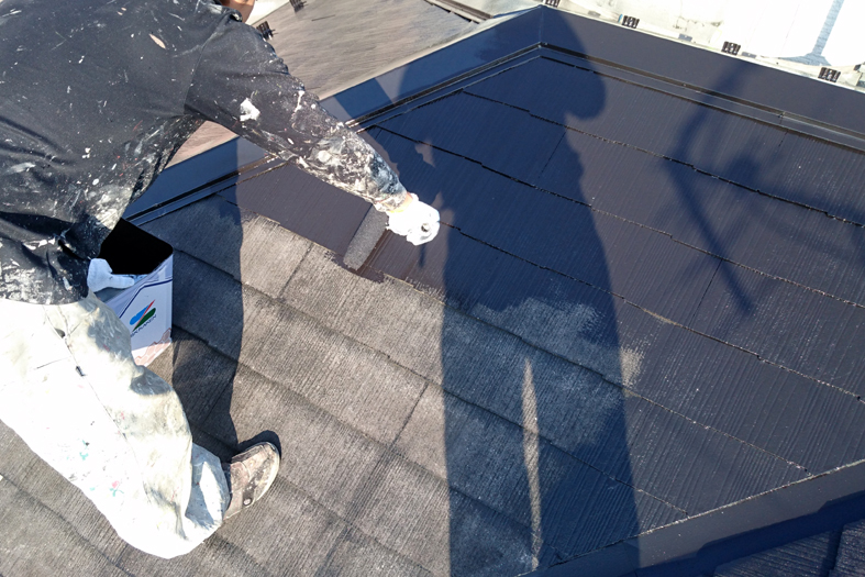高遮熱屋根塗装、外壁塗装、ベランダ防水トップコート