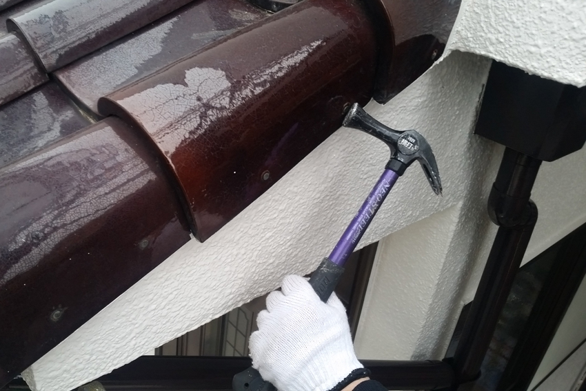 屋根漆喰補修と外壁塗装、ベランダ床防水