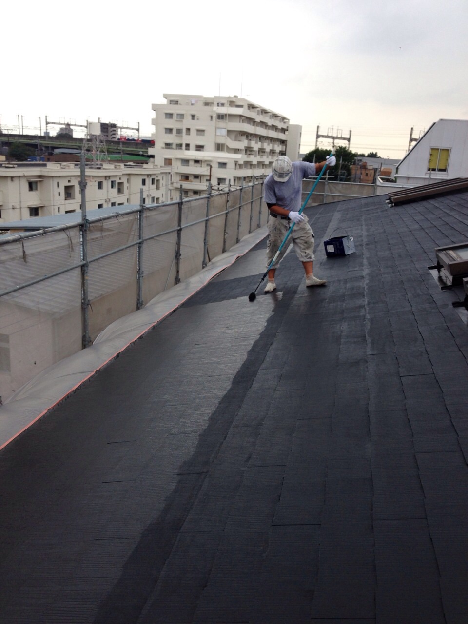 平板スレート屋根塗装