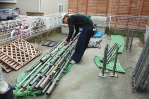 上尾市のH様邸で外壁塗装と屋根塗装が完了し足場の解体