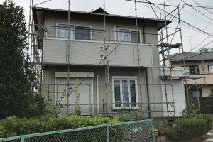 上尾市、I様邸の外壁塗装、屋根塗装、防水工事が着工