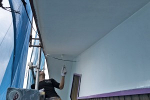 A様邸の外壁塗装と軒天塗装