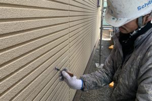 さいたま市北区のE様邸で外壁塗装の前のシーリングが完了