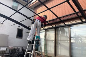 さいたま市西区のK様邸で屋根塗装と外壁塗装が着工さいたま市西区のK様邸で屋根塗装と外壁塗装が着工