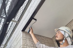 さいたま市緑区、HO様邸で外壁塗装の工程が完了