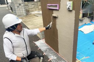 さいたま市大宮区、SA様邸の外壁塗装は中塗が完了