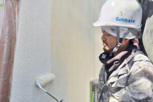 上尾市のM様邸で外壁塗装は下塗が完了